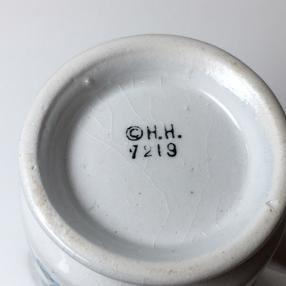 Very Small 60s - 70s Holt Howard Creamer HH 7219 Blue Cone Flower Hand Painted - Picture 12 of 13